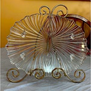 Vintage Mikasa Walther Large
Crystal Oval Platter Serving Tray 15 inches